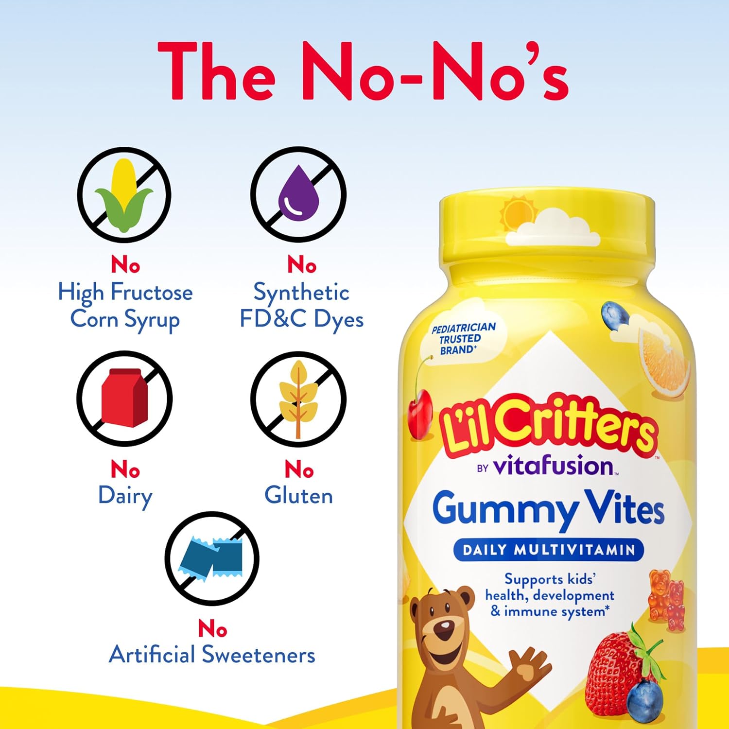 L'il Critters Gummy Vites – Toddler Vitamin for Ages 2 and Up, Gluten-Free with Vitamin C and D