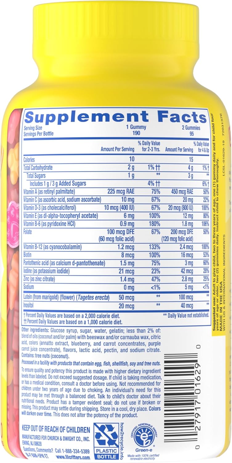 L'il Critters Gummy Vites – Toddler Vitamin for Ages 2 and Up, Gluten-Free with Vitamin C and D