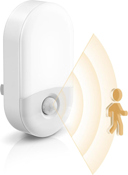 L LOHAS Motion Night Light – Simple On/Off/Auto Switch, Neutral 3000K Glow for Less-Is-More Interiors, 4-Pack