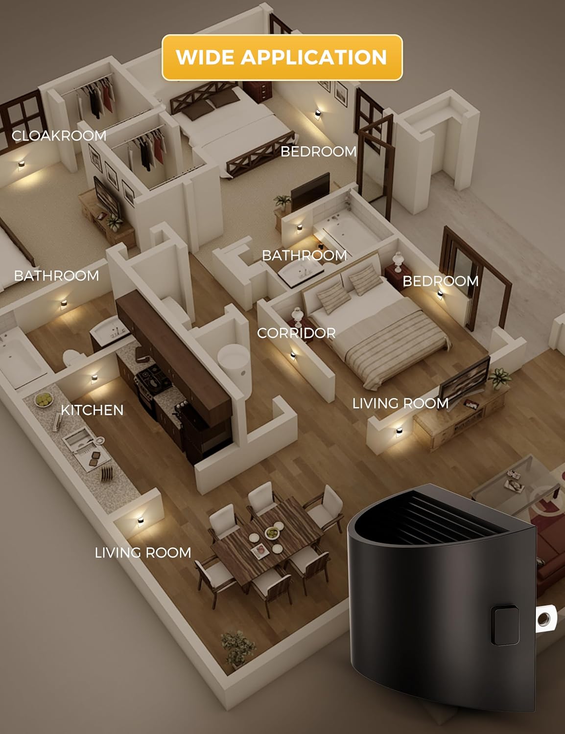 L LOHAS Neutral-Tone Night Light – Cement Gray and White Finishes for Modern Apartments