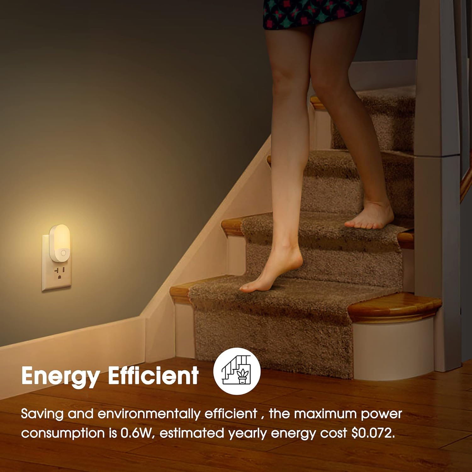 L LOHAS Wall Plug Night Light – Fall-Proof Nighttime Navigation for Elderly, Adjustable 30/60LM Brightness