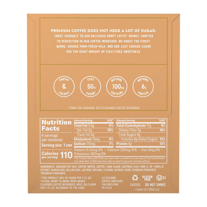 La Colombe Vanilla Draft Latte - Crafted Triple Origin Vanilla Bean Cold Brew, 11oz Single Can for Elevated Tasting