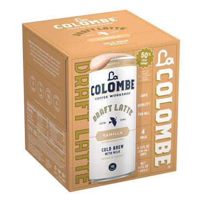 La Colombe Vanilla Draft Latte - Crafted Triple Origin Vanilla Bean Cold Brew, 11oz Single Can for Elevated Tasting