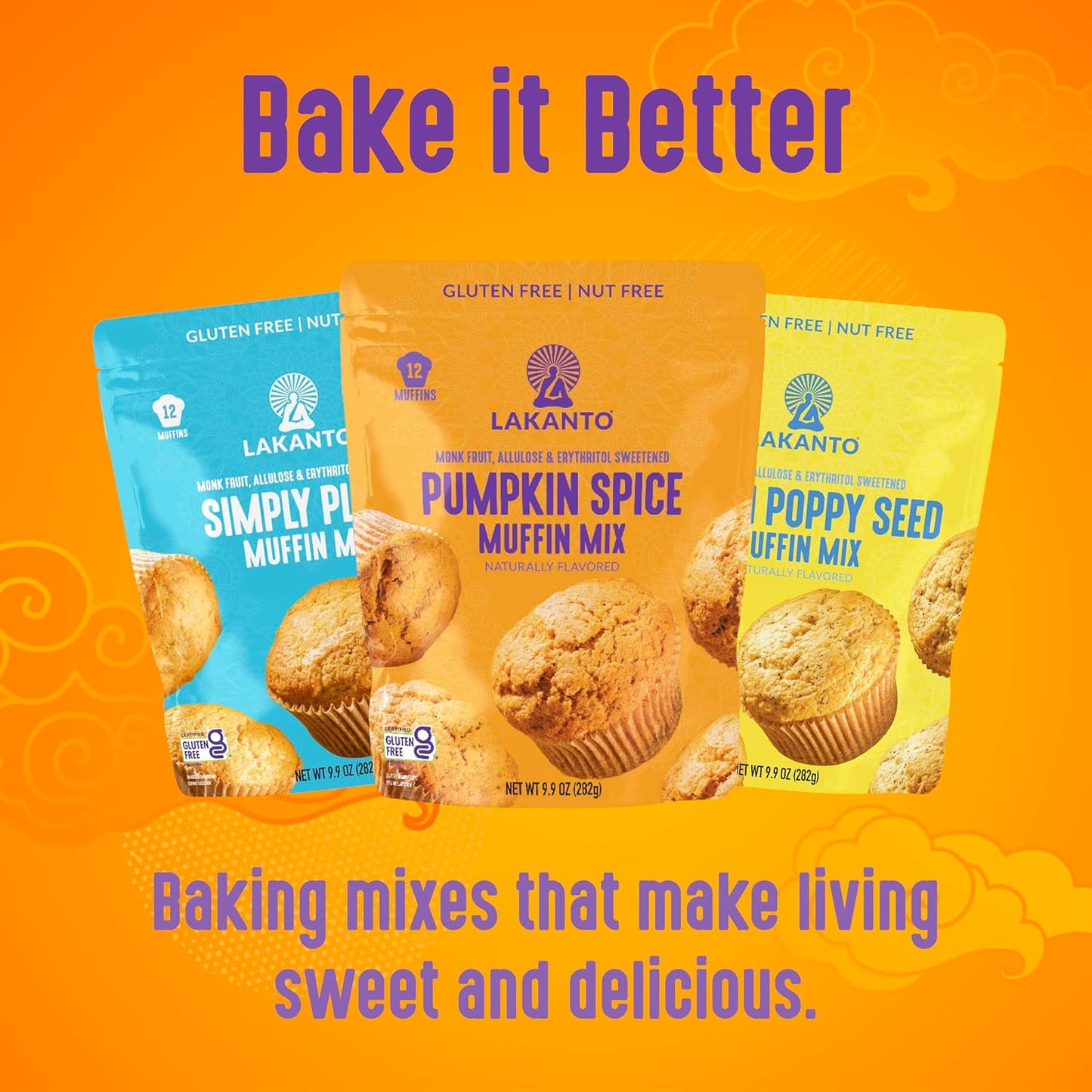 Lakanto Pumpkin Spice Muffin Mix - Naturally Sweetened Cozy Baking Companion for Calm Morning Rituals