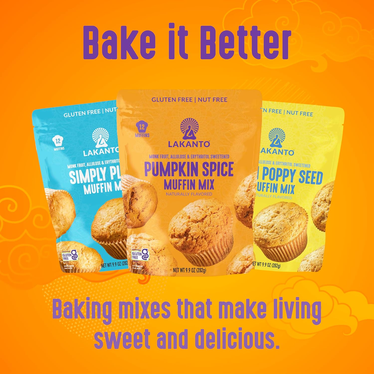 Lakanto Pumpkin Spice Muffin Mix - Naturally Sweetened Cozy Baking Companion for Calm Morning Rituals