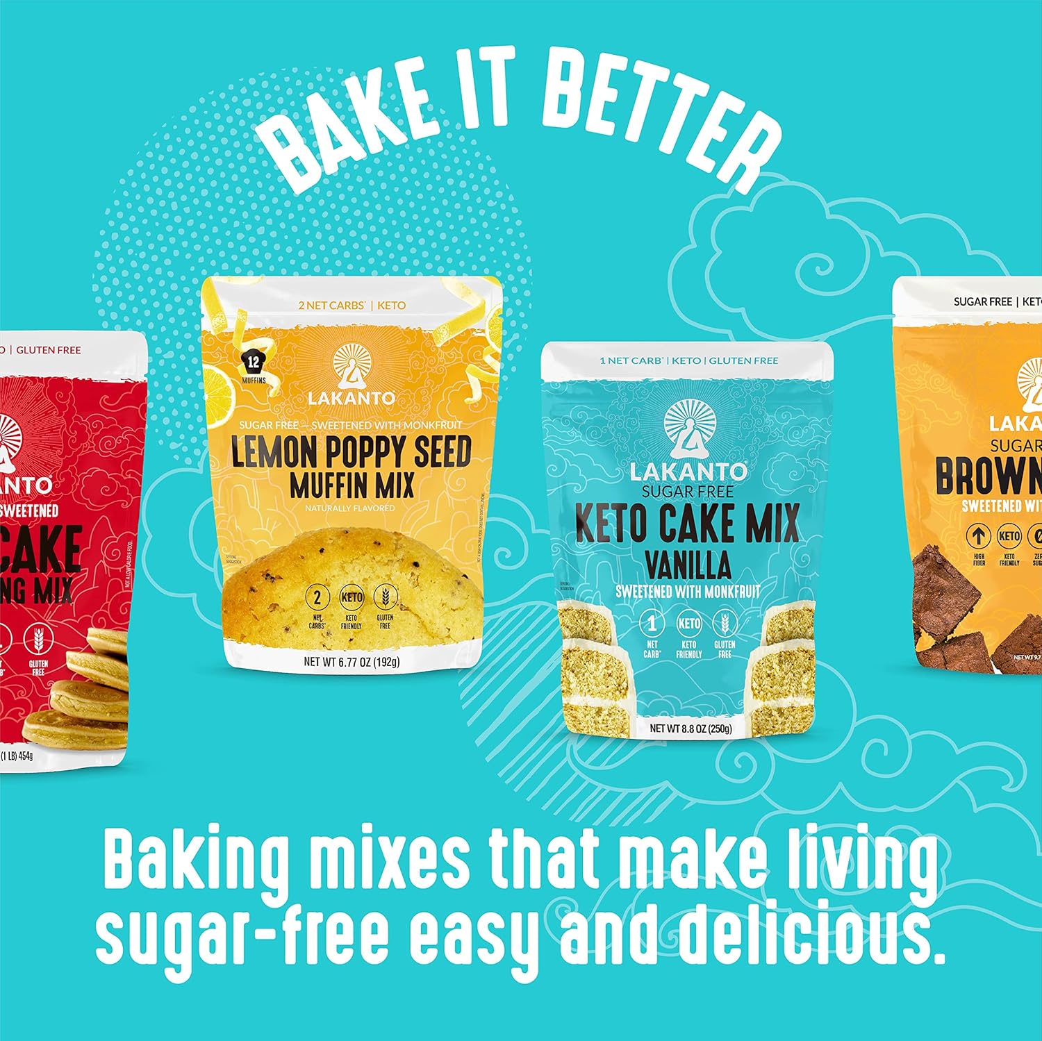 Lakanto Sugar Free Banana Nut Muffin and Bread Mix - Guilt Free Banana Loaf for Evening Tea and Calming Wind Down