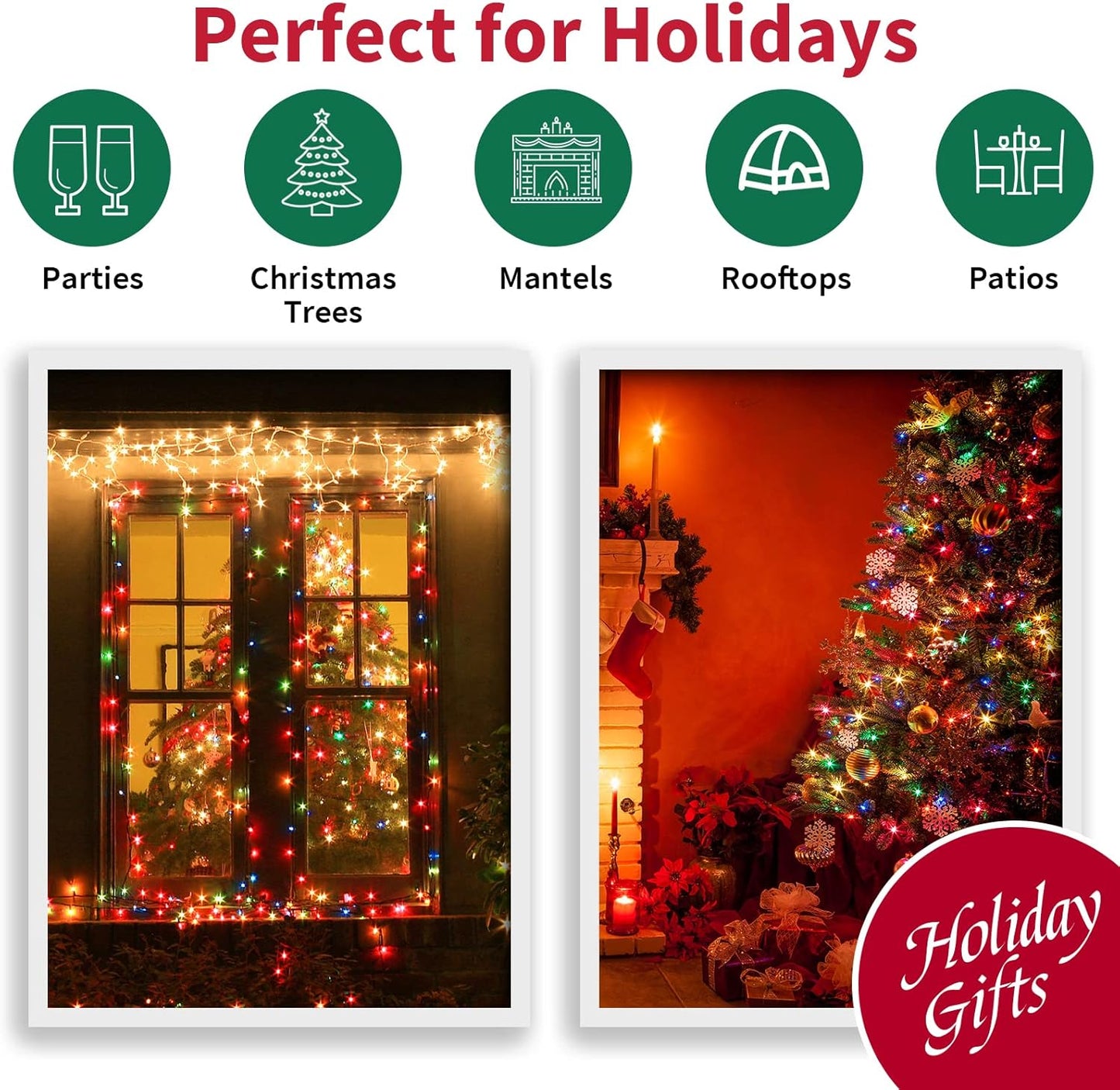 LAMPHOME 21.6FT LED Outdoor String Lights 100 Bulbs Connect Up to 45 Sets for Yard Fence Facade