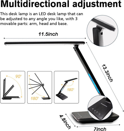 LAOPAO LED Desk Lamp with Wireless Charger – Task Light for Home Office and Study Nook with Anti-Glare Shade and Touch Controls