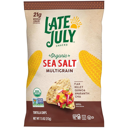 Late July Organic Sea Salt Multigrain Tortilla Chips – Gluten-Free Vegan Chip for Solo Mindful Snack Moments