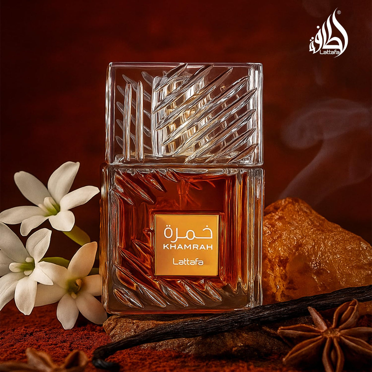Lattafa Khamrah Amberwood Tonka Cologne – Comforting Aroma for Evening Wind-Down Routine, 100 ml Unisex EDP