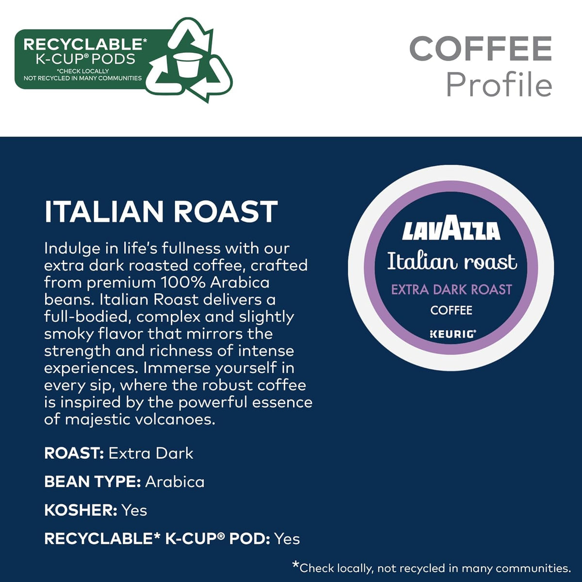 Lavazza Coffee Variety Pack – Office Break Room Pods for Shared Keurig Machines, 60 Count Assortment