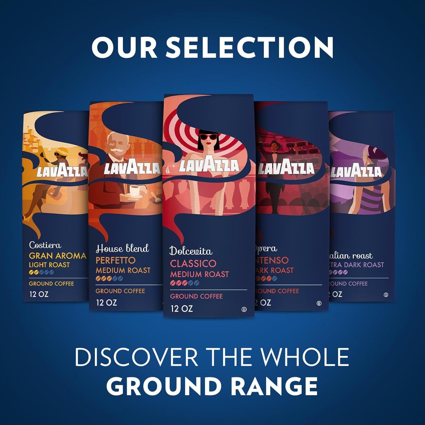 Lavazza Dolcevita Classico Ground Coffee – Premium Holiday Gift for Hosts and Coworkers, Pre-Ground Medium Roast