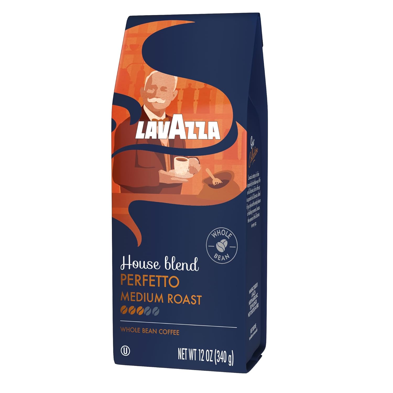 Lavazza House Blend Perfetto Whole Bean Coffee 12oz – Balanced Caramel-Note Coffee for Relaxed Breakfast Nooks, Italian Whole Bean Blend
