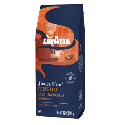 Lavazza House Blend Perfetto Whole Bean Coffee 12oz – Balanced Caramel-Note Coffee for Relaxed Breakfast Nooks, Italian Whole Bean Blend