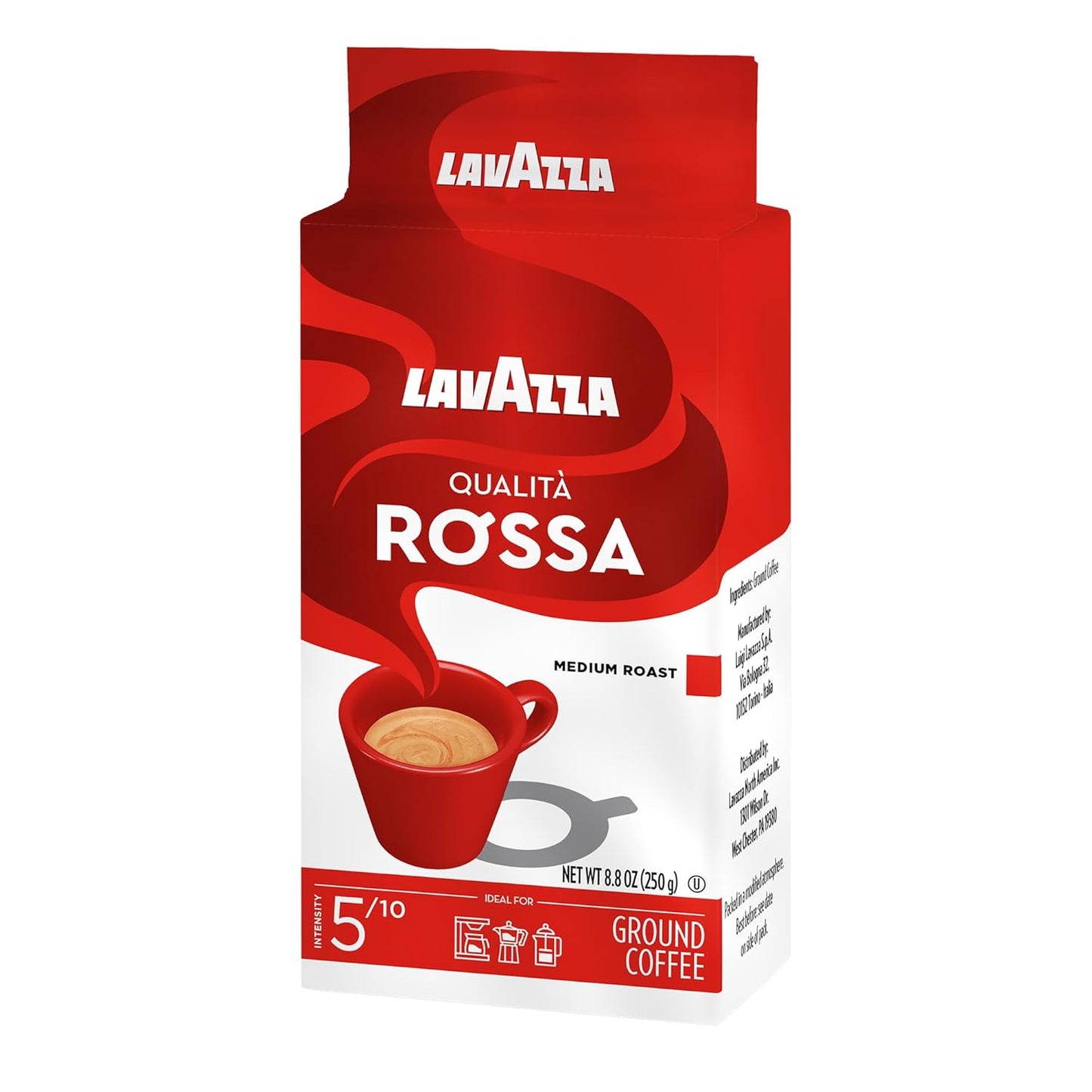 Lavazza Qualità Rossa Ground Coffee – Valentine's Day Gift for Him, Authentic Italian Espresso Blend