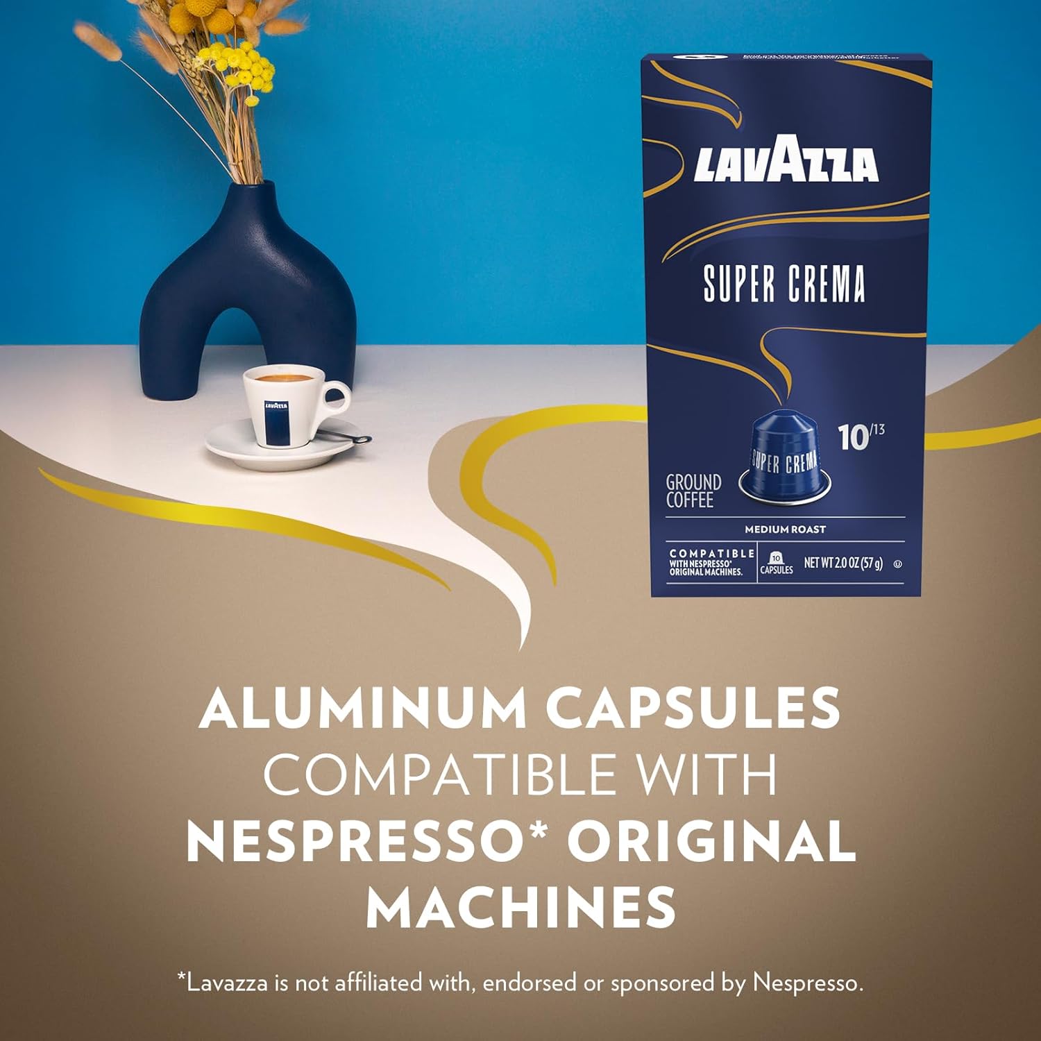 Lavazza Super Crema Aluminum Coffee Capsules – Balanced Espresso Shot to Start a Grounded Morning