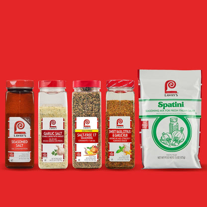 Lawry's 25% Less Sodium Seasoned Salt – High-Volume 6-Pack for Foodservice Pros, Batch Cooking and Busy Prep Days