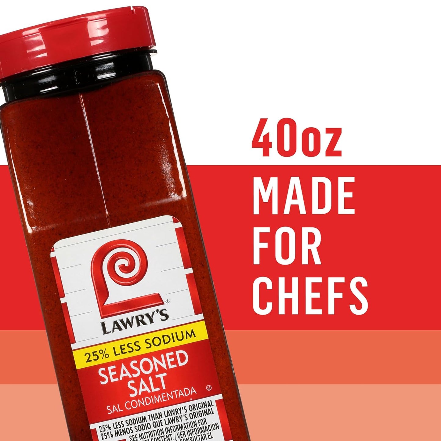 Lawry's 25% Less Sodium Seasoned Salt – High-Volume 6-Pack for Foodservice Pros, Batch Cooking and Busy Prep Days