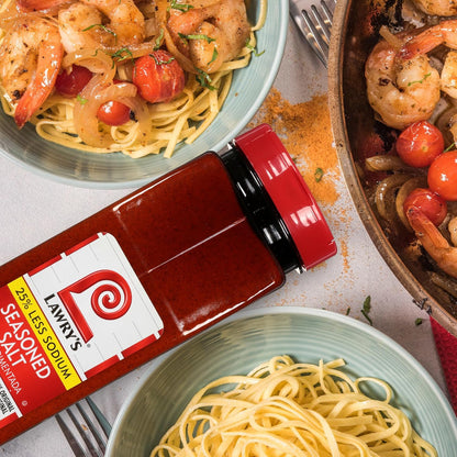 Lawry's 25% Less Sodium Seasoned Salt – High-Volume 6-Pack for Foodservice Pros, Batch Cooking and Busy Prep Days