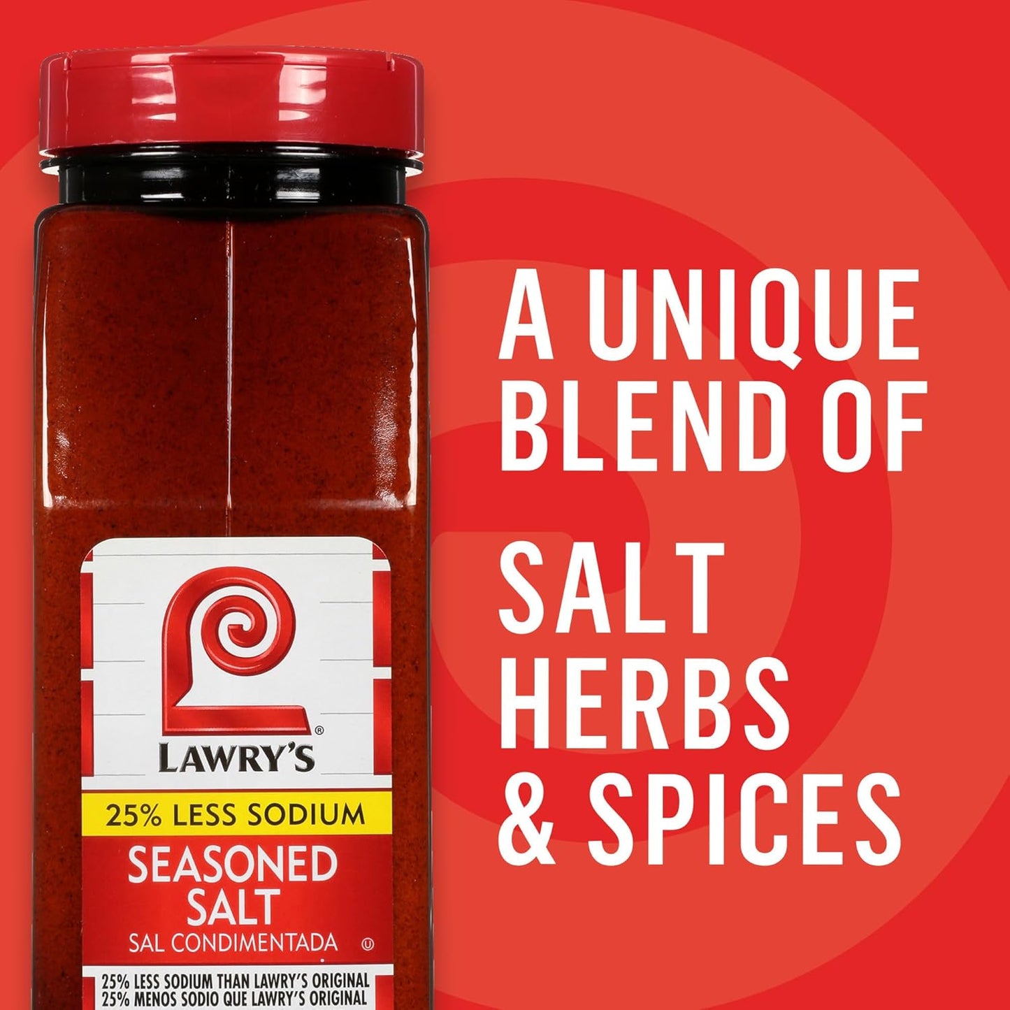 Lawry's 25% Less Sodium Seasoned Salt – High-Volume 6-Pack for Foodservice Pros, Batch Cooking and Busy Prep Days