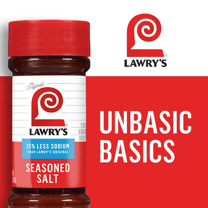 Lawry's 25% Less Sodium Seasoned Salt – Senior-Friendly Seasoning Blend for Low-Sodium Diets
