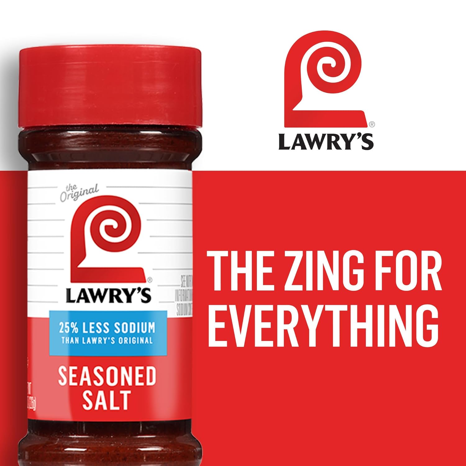 Lawry's 25% Less Sodium Seasoned Salt – Senior-Friendly Seasoning Blend for Low-Sodium Diets