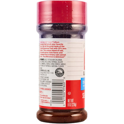 Lawry's 25% Less Sodium Seasoned Salt – Senior-Friendly Seasoning Blend for Low-Sodium Diets