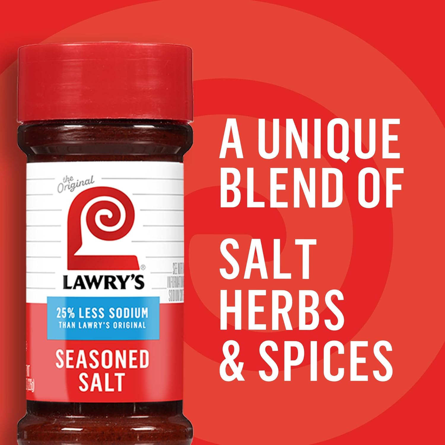 Lawry's 25% Less Sodium Seasoned Salt – Senior-Friendly Seasoning Blend for Low-Sodium Diets