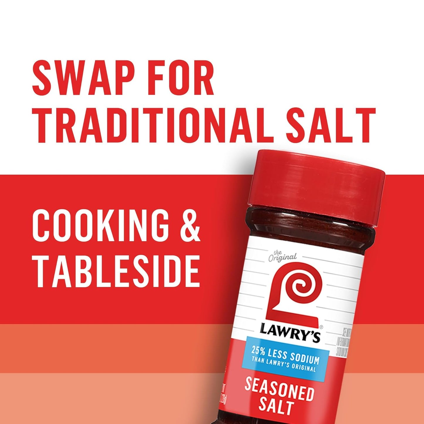 Lawry's 25% Less Sodium Seasoned Salt – Senior-Friendly Seasoning Blend for Low-Sodium Diets
