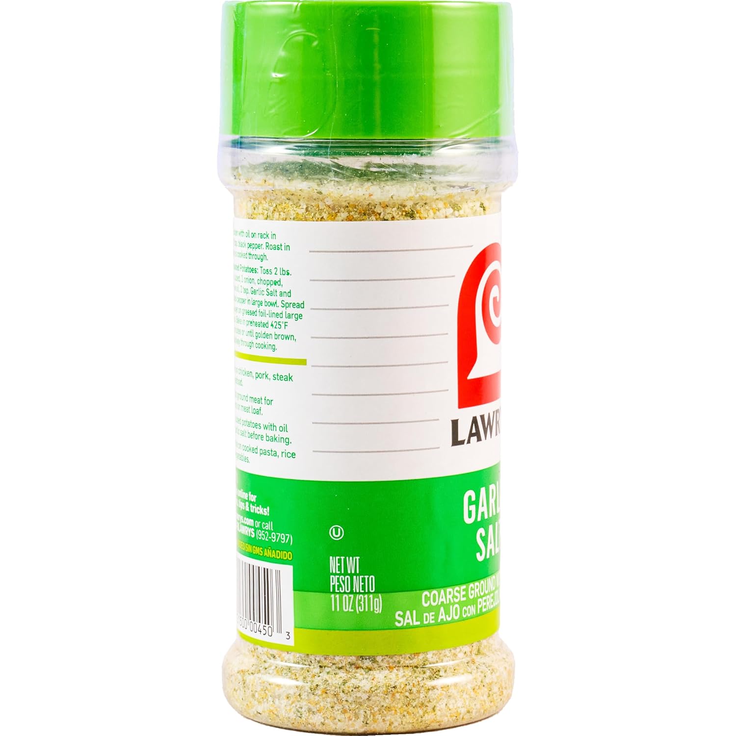 Lawry's Garlic Salt – Easy Table-Side Seasoning for Kid Snacks Like Eggs and Fries, 11 oz Shaker