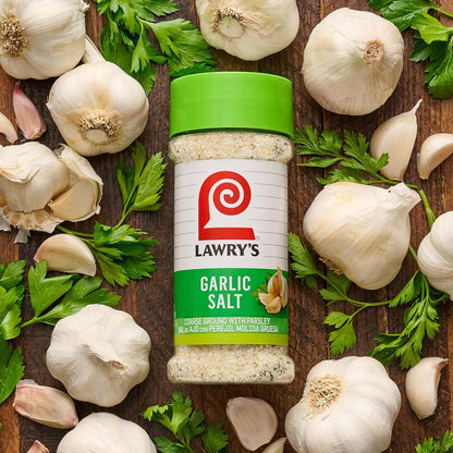 Lawry's Garlic Salt – Easy Table-Side Seasoning for Kid Snacks Like Eggs and Fries, 11 oz Shaker