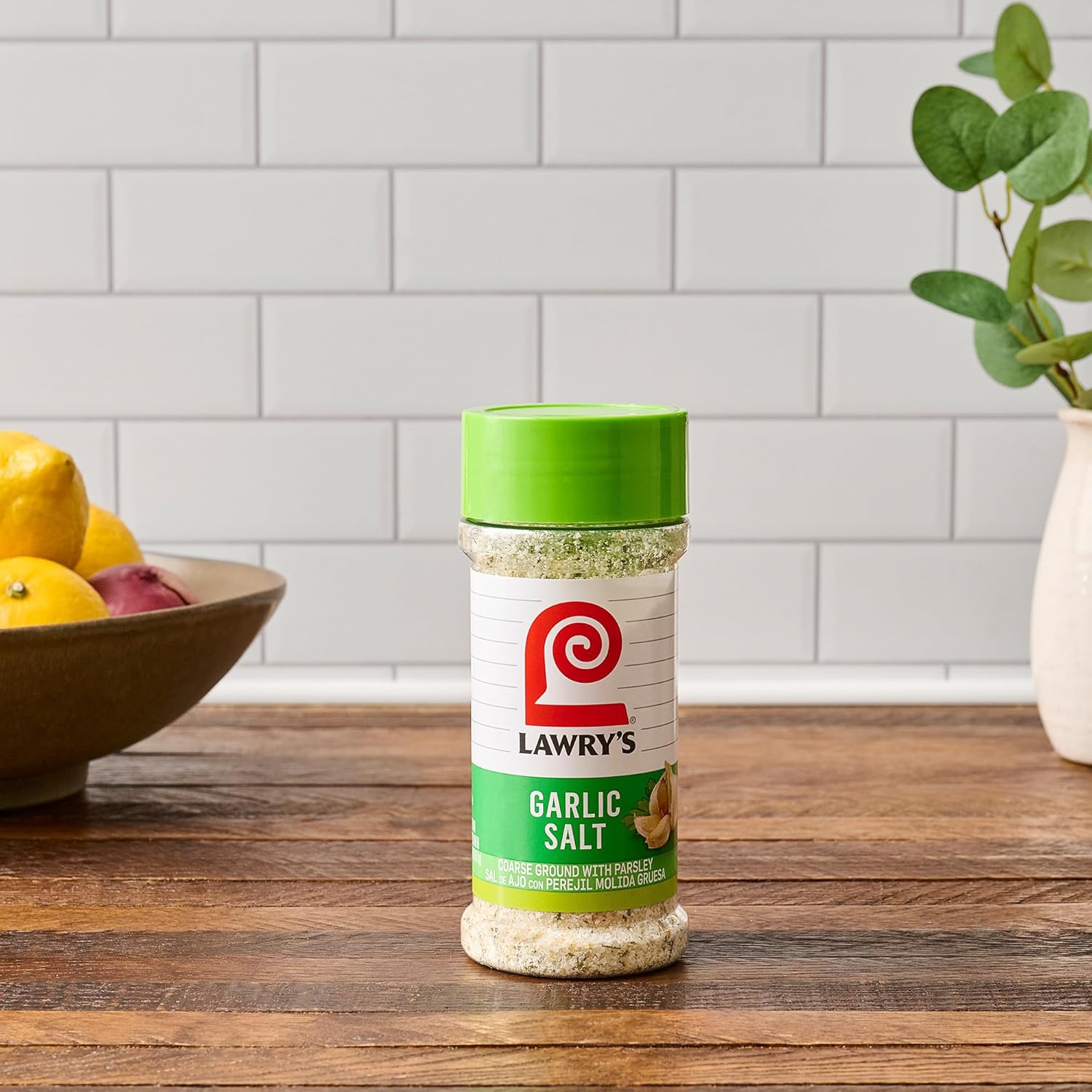 Lawry's Garlic Salt – Easy Table-Side Seasoning for Kid Snacks Like Eggs and Fries, 11 oz Shaker