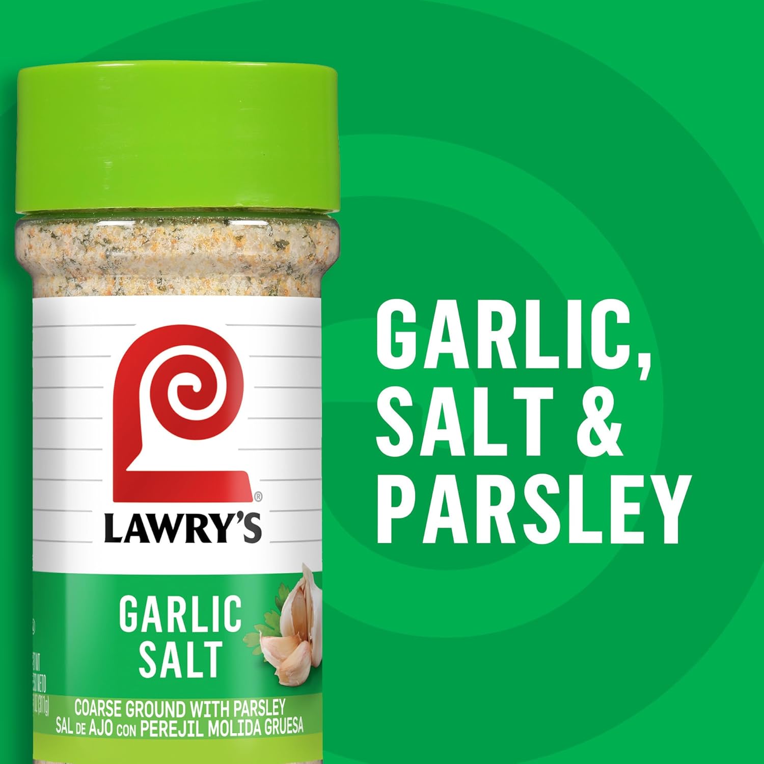 Lawry's Garlic Salt – Easy Table-Side Seasoning for Kid Snacks Like Eggs and Fries, 11 oz Shaker