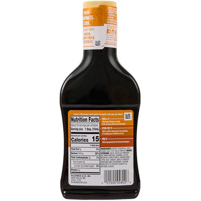 Lawry's Teriyaki With Pineapple Juice Marinade – Camp Cookout Sauce for Kabobs, Burgers, and Grilled Fish, 12 fl oz