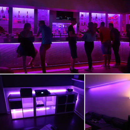 Led Black Light Strip Kit – Modern Room Aesthetic Upgrade, Self-Adhesive UVA Strip Lighting for Bedroom and Basement Lounge