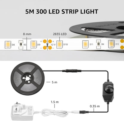 Lepro 16.4ft LED Strip – Under Cabinet Task Light for Cooking, Reading, and Late Night Work Sessions