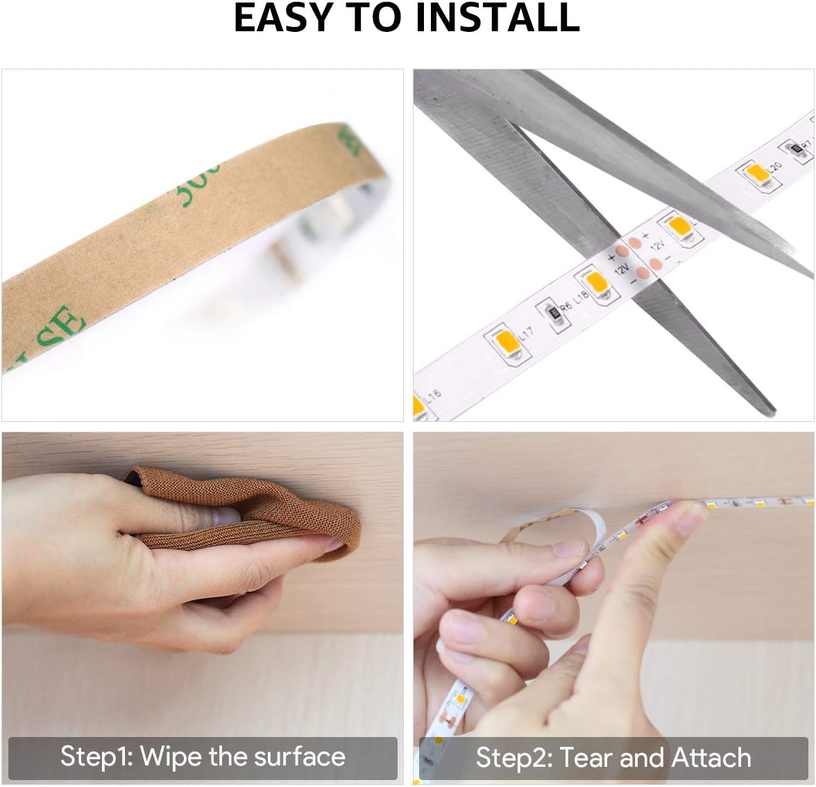 Lepro 16.4ft LED Strip – Under Cabinet Task Light for Cooking, Reading, and Late Night Work Sessions