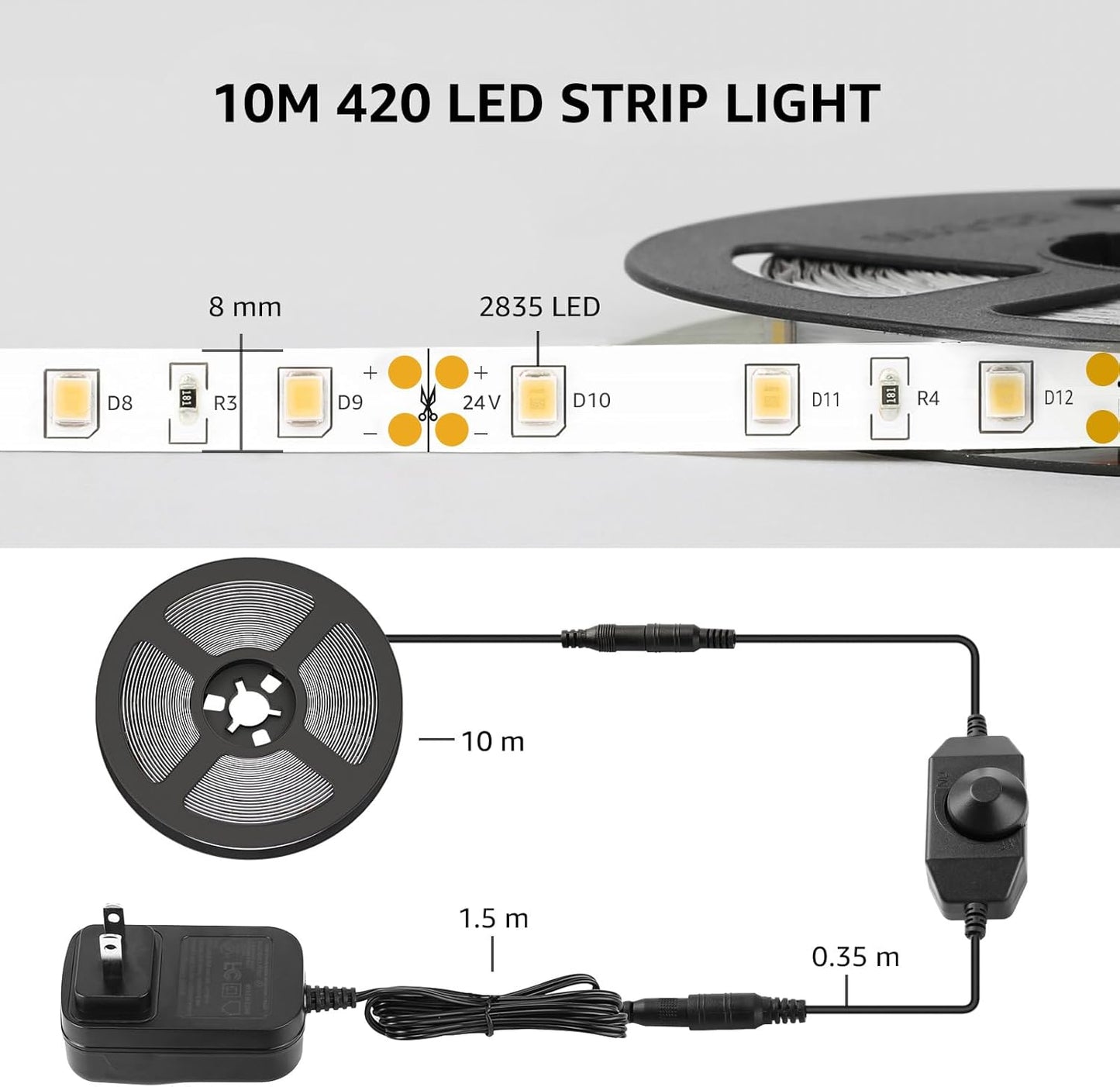Lepro LED Strip Light – Intentional Living Room Cove Lighting, Adhesive Mount No Drill Design 16.4 ft