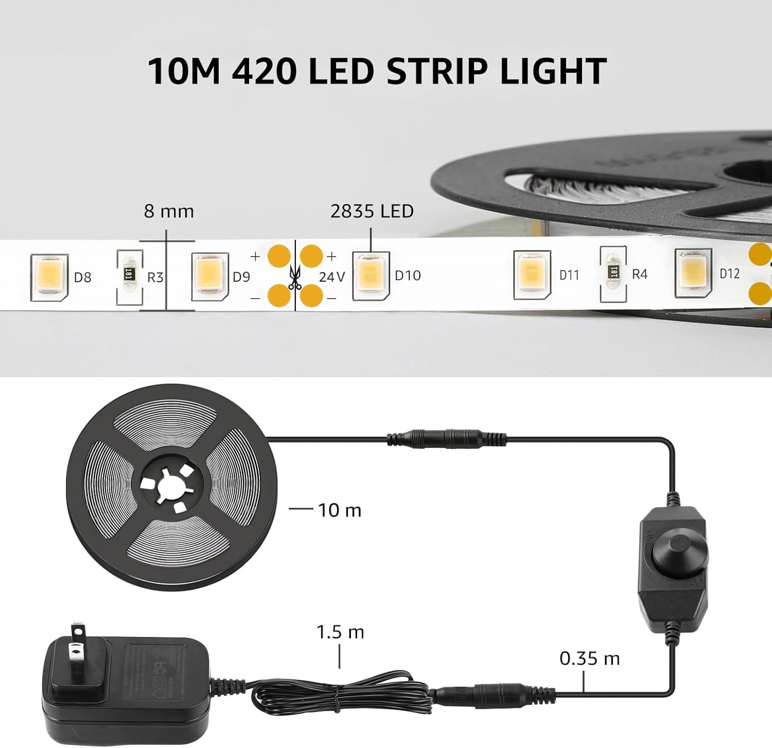Lepro LED Strip Light – Intentional Living Room Cove Lighting, Adhesive Mount No Drill Design 16.4 ft