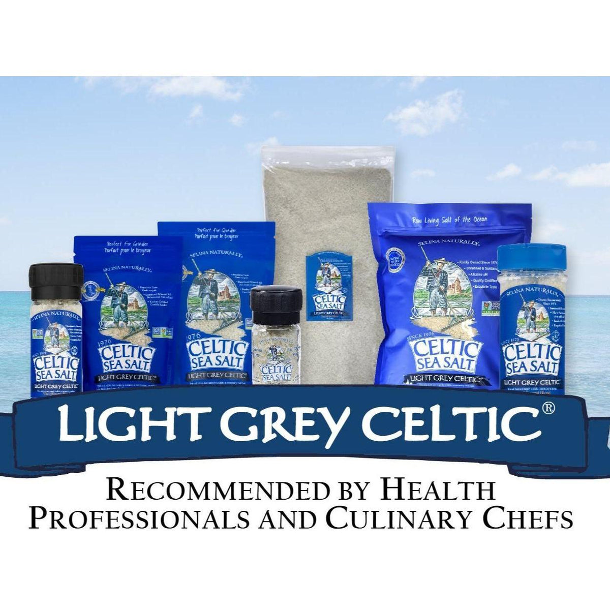 Light Grey Celtic Sea Salt Shaker – Neutral-Toned Minimalist Spice Rack Essential