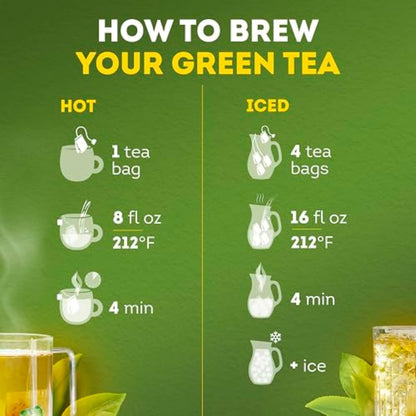 Lipton Unsweetened Green Tea – Picnic and Camping Tea, 40-Count Box for Travel