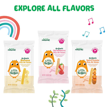 Little Bellies Organic Strawberry Pick-Me Sticks – Clean-Ingredient Baby Snack Free from Artificial Additives