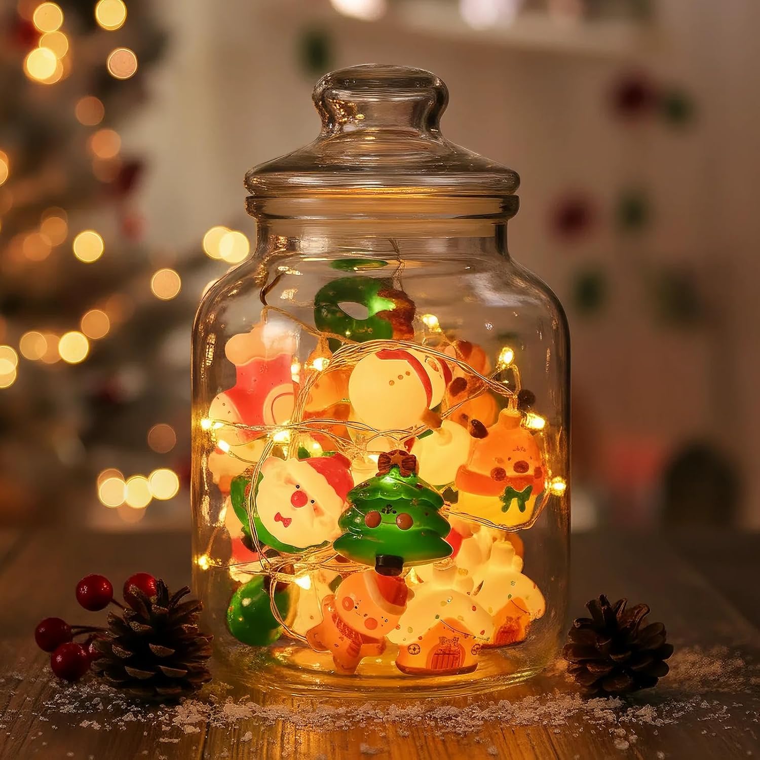 LOLStar Festive String Lights – Small Holiday Gift for Mom and Friends, Battery Powered Bedroom Decor with 6 Hour Auto Timer