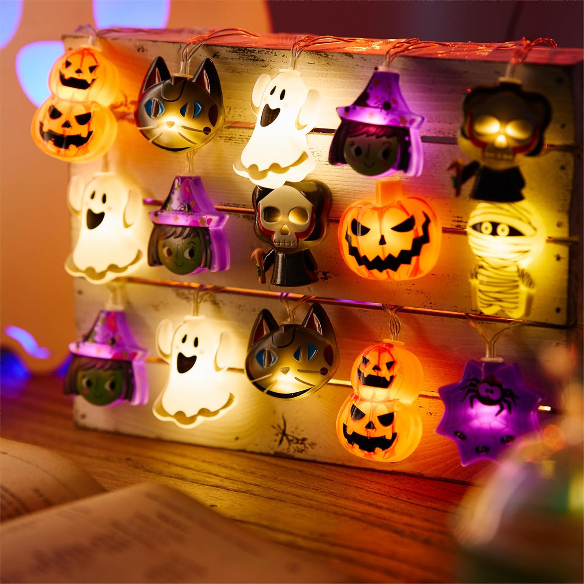 LOLStar Halloween String Lights 6 Hour Timer LED Garland for Kids Halloween Party Classroom and Trick or Treat Setup