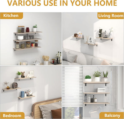LSK Low-Profile Shelf Brackets for Less-Is-More Interiors — White Steel, Hidden Screws, 6-Pack