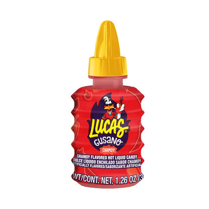 Lucas Chamoy Extra Hot Liquid Candy with Worm – Capasaicin-Rich Mexican Treat for Flavor-Seeking Foodies