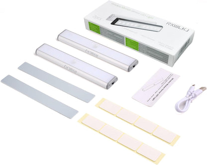 LucentGlow Wireless Under Cabinet LED Light – Tool-Free Adhesive Mount, PIR Motion Sensor Night Light for Stair Landings and Dark Hallways