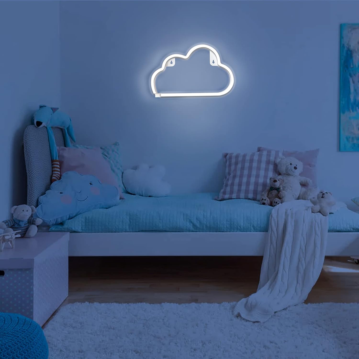 LUCIFER Cloud Neon Light – Cool to the Touch Battery or USB Powered Wall Decor, No Flame No Smoke Family Friendly LED Sign