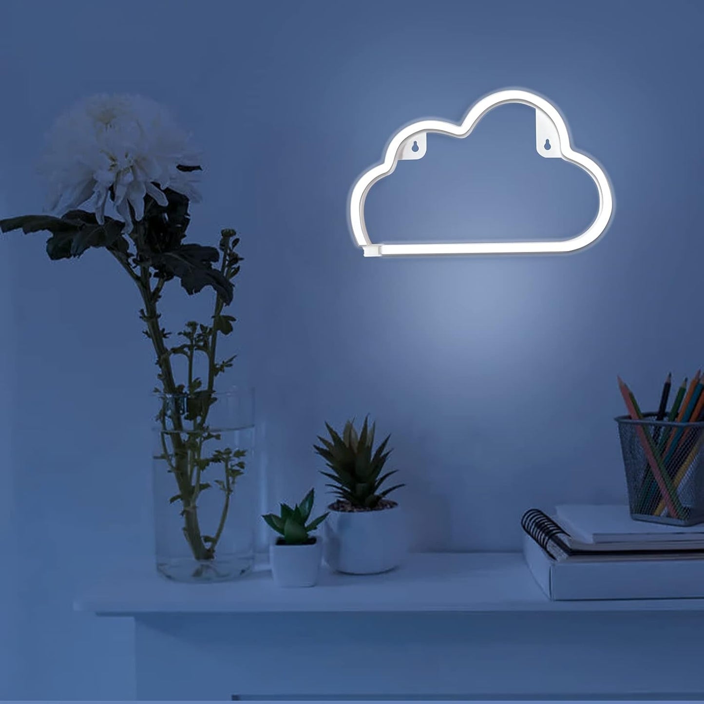 LUCIFER Cloud Neon Light – Cool to the Touch Battery or USB Powered Wall Decor, No Flame No Smoke Family Friendly LED Sign