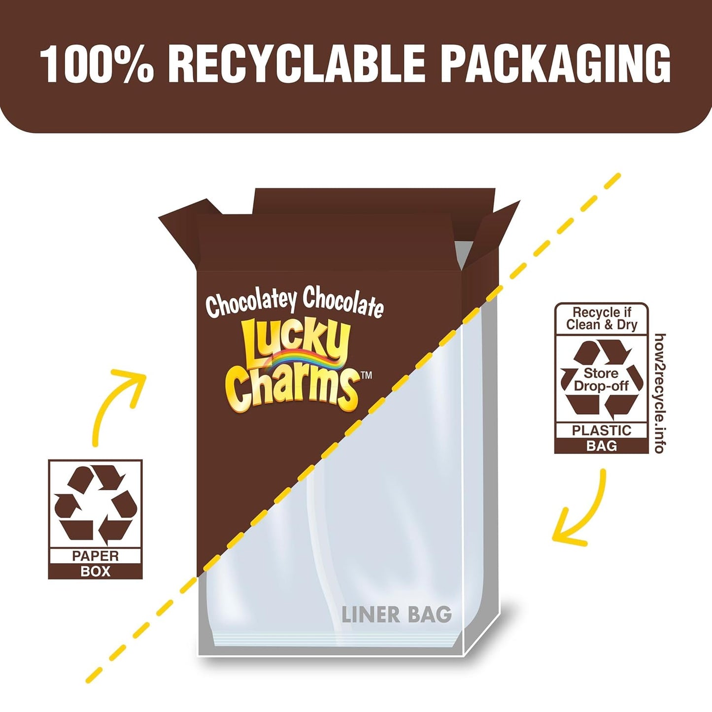 Lucky Charms Chocolatey Chocolate Cereal with Marshmallows – Easy Morning Breakfast Cereal for Kids Who Refuse Plain Cereal, Whole Grain, 10.6 oz